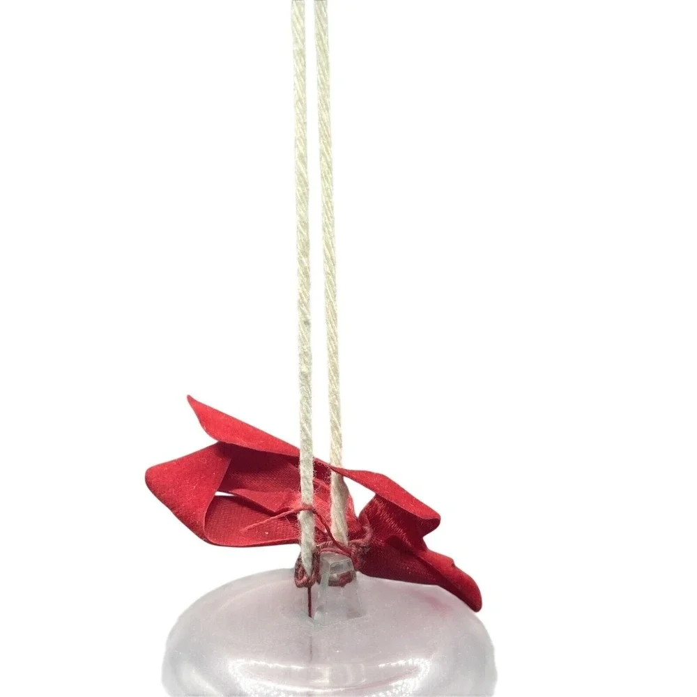 Vintage Clear Acrylic Christmas Bell Ornament Etch Snowflake Frosted Dove Peace